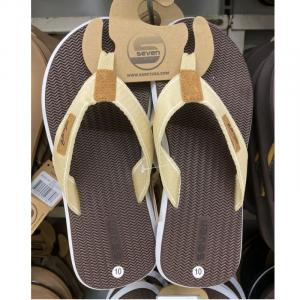 Surf Seven USA Mens Better Flip Flops Brown Size 10