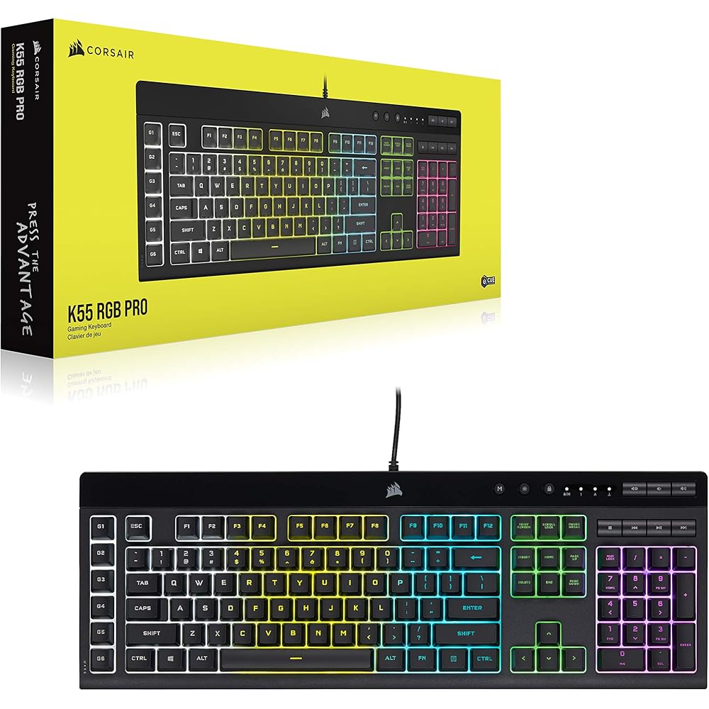 Corsair K55 RGB PRO Membrane Wired Gaming Keyboard - Image 7