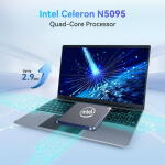 AEEZO 15.6" Laptop, N5095, 12GB RAM, 512GB SSD, FHD Display