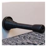 Everbilt 4 in. Matte Black Spring Door Stop