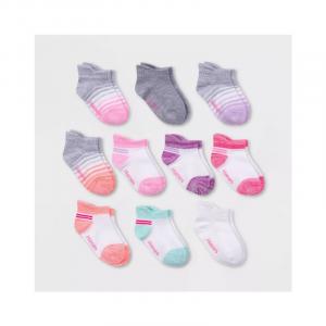 Hanes Girls Value Pack 10 Pairs Heel Shield Athletic Socks 12-24m