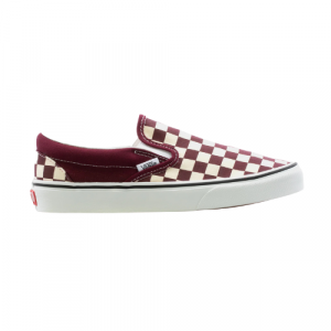 Vans Men's U Classic Slip-On Checkerboard Burgundy Size 11