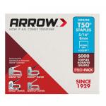 Arrow(5,000-Pack) T50 5/16 in Leg x 3/8 in 505IP Galvanized, Med. Crown, Divergent Point, 20-Gauge, Heavy-Duty Steel Staples