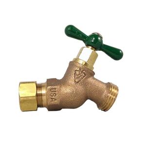Arrowhead Brass 1/2 in. Compression x 3/4 in. Male Hose Thread No-Kink Hose Bibb with Lead-Free Copper (254CCLF)