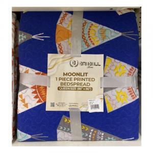 Dahdoul Home Moonlit 1 Piece Printed Bedspread Blue deisgnsQueen Size (86" x 86")