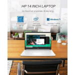 HP 14" HD Laptop, Celeron N4120, 4GB RAM, 64GB eMMC, Win11 S Mode, Snowflake White