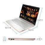 HP 15.6" (Athlon N3050, 4GB RAM, 128GB SSD), Win 10 S, Rose Gold + Mouse & Sleeve (15-ef1073wm)