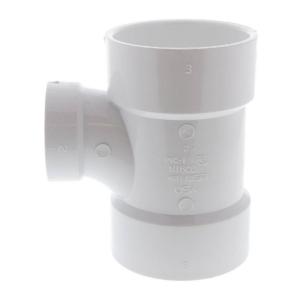 NIBCO 3 in. x 3 in. x 2 in. PVC DWV All Hub Sanitary Tee Fitting