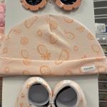 Tahari Baby Infant Shoes Cap and Eyeglass Set Coral