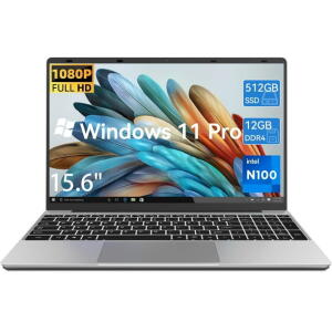 TEMLICOLO 15.6" Laptop, N100, 12GB RAM, 512GB SSD, 1920x1080, Win 11 Pro
