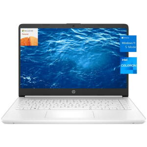 HP 14" HD Laptop, Celeron N4120, 8GB RAM, 192GB Storage, Win11 Home (S Mode), White