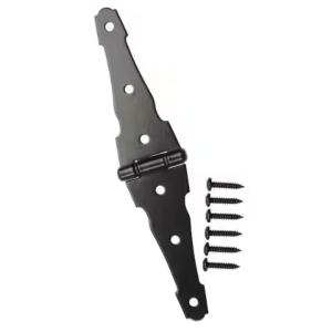 Everbilt 4 in. Black Heavy Duty Decorative Strap Hinge Black