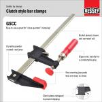 BESSEY24 in. Clutch Style Capacity Bar Clamp with Wood Handle and Throat Depth 2-1/2 in.