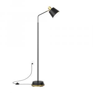 Artika 65 in. Alton Modern Standard Floor Lamp with Matte Black & Gold Finish, 1-Light Dimmable Design for Living Room