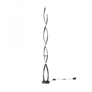 Artika 59-inch Black Swirl Modern 1-Light Integrated LED Dimmable Standard Floor Lamp for Living Room