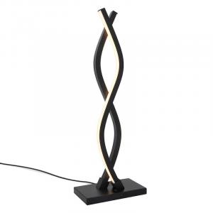 Artika 18 in. Wave Black Modern Integrated LED Table Lamp with Dimmable Feature for Living Room