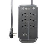 Commercial Electric 6 ft. 6-Outlet RGB Gaming Surge Protector with 2 USB and 1 USB-C (SP-GP621)
