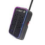 Commercial Electric 6 ft. 6-Outlet RGB Gaming Surge Protector with 2 USB and 1 USB-C (SP-GP621)