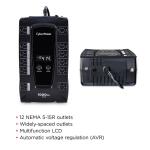 CyberPower 1000VA 120-Volt 12-Outlet UPS Battery Backup with LCD Display (LE1000DG)