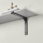 Everbilt 10 in. Black Deco L Steel Bracket (46431PKLHD)