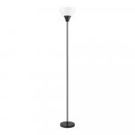 Hampton Bay 1-Light Torchiere Floor Lamp in Black, 70 inches tall with a Plastic Shade