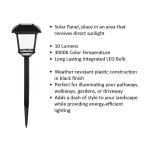 Hampton Bay Terrace Park 10 Lumen Black LED Weather Resistant Outdoor Solar Path Light with Plastic Lens (4-Pack) (32300-008-4pk)