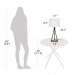 Hampton Bay 23.75 in. Higgins Black Tripod Table Lamp with Round Base