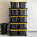 HDX 5 Tier Plastic Adjustable Garage Storage Shelving Unit in Black (48 in. W x 75 in. H x 24 in. D) (999-9324BB5)