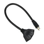 HDX 2 ft. 14/3 Medium Duty Indoor/Outdoor Adaptor Cord with Multiple Outlet Triple Tap End, Black (HWHD1432F)