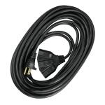 HDX 50 ft. 16/3 Light Duty Indoor/Outdoor Extension Cord with Multiple Outlet Triple Tap End, Black (HWHD16350F)