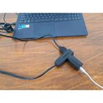 HDX 8ft. 16/3 Light Duty Indoor Multi-Outlet Extension Cord with Banana Tap, Black (SPT2163008BLBA)