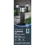 Home Decorators Collection Sumner 20 Lumen Black LED Weather Resistant Outdoor Solar Path Light with Glass Lens 4-Pack (94301-W22-4PK)