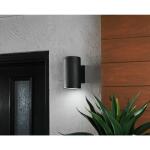 Home Decorators Collection Rodham 8 in. Black Integrated LED Hardwired Outdoor Wall Light Lantern Sconce (IZC1691L-2)