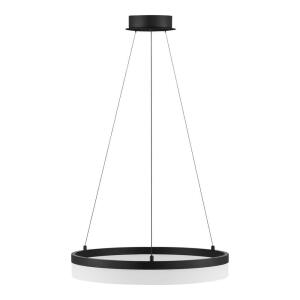 Home Decorators Collection Kipling 35-Watt Black Modern Integrated LED Pendant Light with Frosted Acrylic Shade (22826-002)