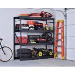 Husky 4-Tier Industrial Duty Steel Freestanding Garage Storage Shelving Unit in Black (77 in. W x 78 in. H x 24 in. D) (N2W772478W4B)