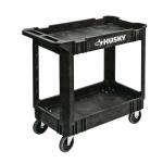 Husky 2-Tier Plastic 4-Wheeled Service Cart in Black (12603)