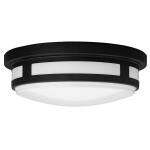 Hampton Bay 11 in. Round Black Indoor Outdoor LED Flush Mount Ceiling Light Adjustable CCT 830 Lumens Wet Rated Front or Side Door (54471291)