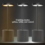 Tzumi 10.25 in. Aura LED Wireless Black Table Lamp with Brilliance