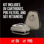 3M OV P95 Paint Project Reusable Respirator, Size Medium (6211PA1-A)