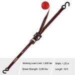 Husky 16 ft. 1.25 in. Ratchet Tie-Down Straps with S-Hook (4-Pack) (FH0836E)