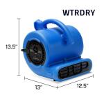 B-Air 1/4 HP Air Mover Blower Fan for Water Damage Restoration Carpet Dryer Floor Home and Plumbing Use in Blue(BA-VP-25-BL)