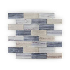 Jeffrey Court New Moon Blue 11.875 in. x 11.625 in. Interlocking Glossy Glass Mosaic Tile (0.958 sq. ft./Each) (95993)