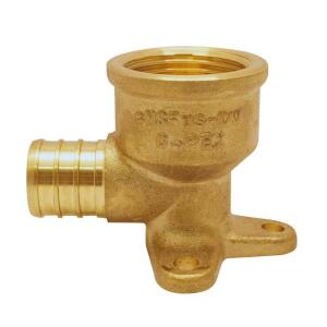Apollo 1/2 in. Brass PEX-B Barb x 1/2 in. Female Pipe Thread Adapter 90-Degree Drop-Ear Elbow (APXDEE12)