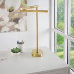 Hampton Bay 22-inch Modern Gold Table Lamp with Integrated LED and Swivel Head for Indoor Use