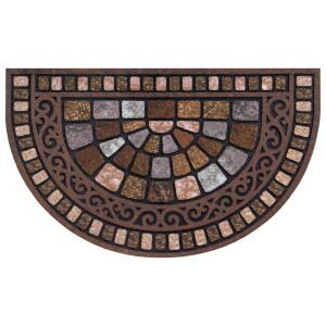 StyleWell Half Round Stone 18 in. x 30 in. Door Mat (60730049818x30)