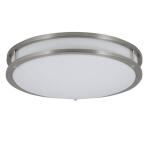 Commercial Electric 16 in. Smart Round RGB Color Selectable LED Brushed Nickel Flush Mount