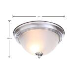 Commercial Electric 13 in. 2-Pack Brushed Nickel Flush Mount with Frosted Glass Shade (2-Light) (EFG8012A-BN)