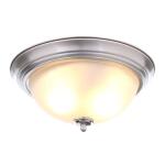 Commercial Electric 11 in. 1-Light Brushed Nickel Flush Mount with Frosted Glass Shade 2-Pack (EFG1011-2-BN)