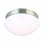 Commercial Electric 9" 120-Watt Equivalent LED Mushroom Flush Mount – Brushed Nickel with White Acrylic Shade (IPF3011L/BN)