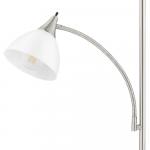 Hampton Bay 70 in. Brushed Nickel 2-Light Mother Daughter Torchiere Floor Lamp with Plastic Shade